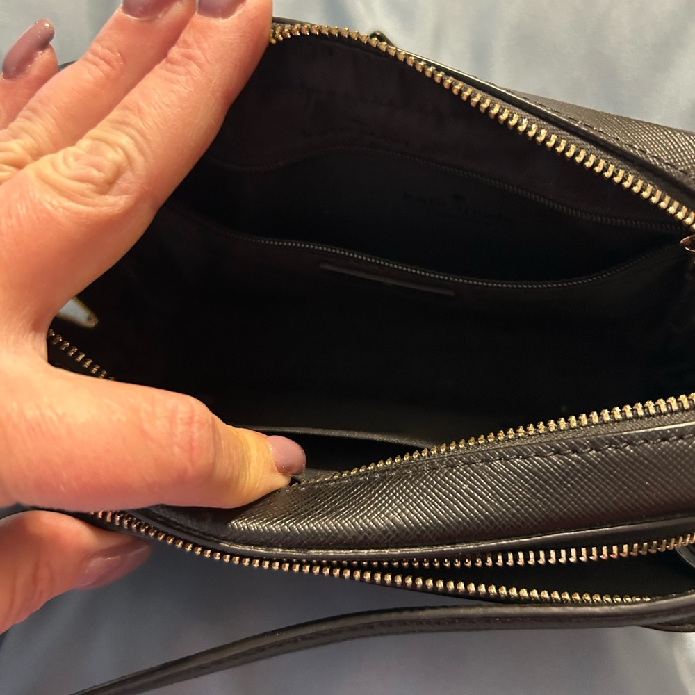kate spade Black Crossbody Bag with Smooth Leather and Gold Branding - like new! - Picture 5 of 9